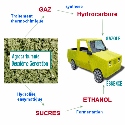 processus de fabrication des biocarburants seconde génération