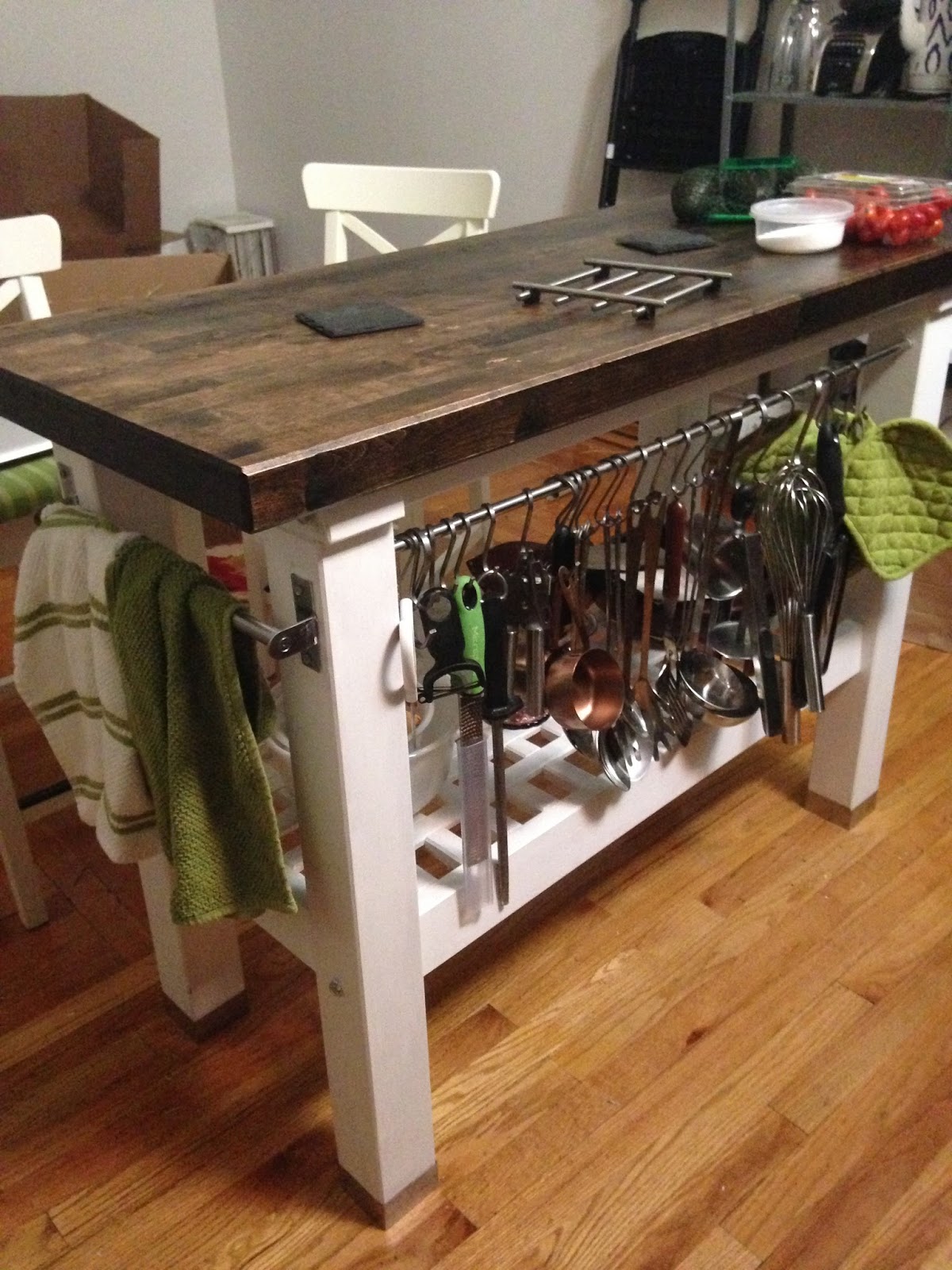 Bake And Baste How To Stain And Finish A Rustic Kitchen Island