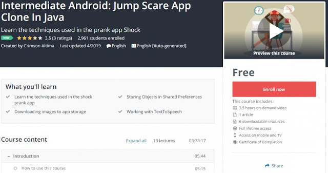 [100% Free] Intermediate Android: Jump Scare App Clone In Java