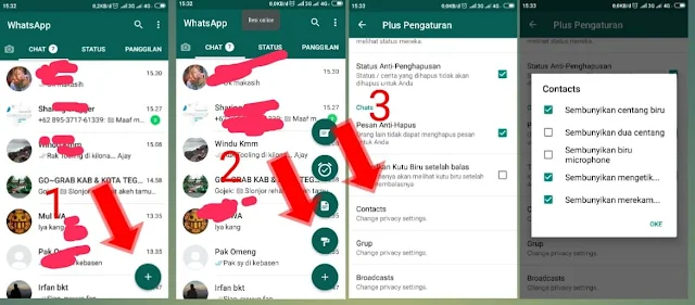 Cara setting chating whatsapp mengnonaktifkan centang biru