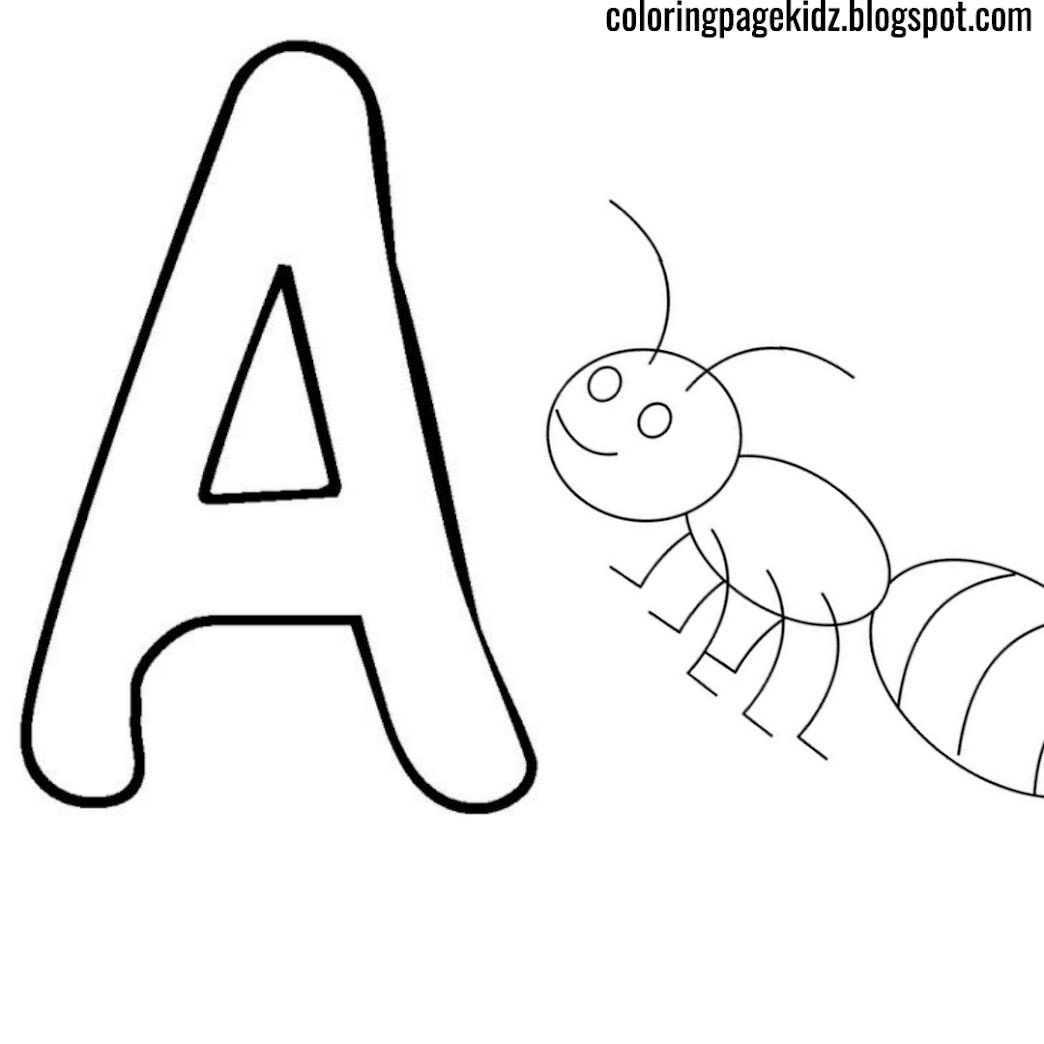 Alphabet A Coloring Page Worksheet color in
