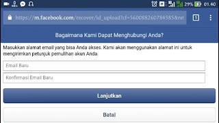 cara pulihkan facebook yang lupa kata sandi menggunakan ktp
