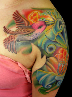 3d Hummingbird Tattoos Design