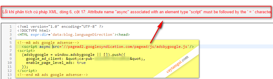 Sữa lỗi không chèn được mã quảng cáo Google Adsense, Facebook comment,... vào website