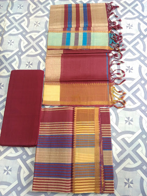 Mangalagiri semi silk dress materials