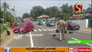  നിയന്ത്രണം വിട്ട കാര്‍, ആക്ടീവ സ്‌കൂട്ടറില്‍ ഇടിച്ചുകയറി അപകടം. 