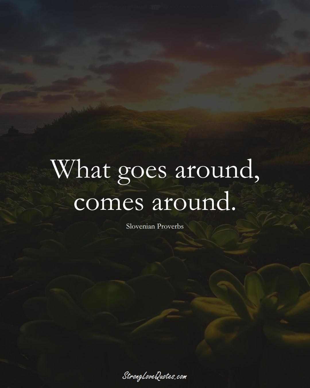 What goes around, comes around. (Slovenian Sayings);  #EuropeanSayings