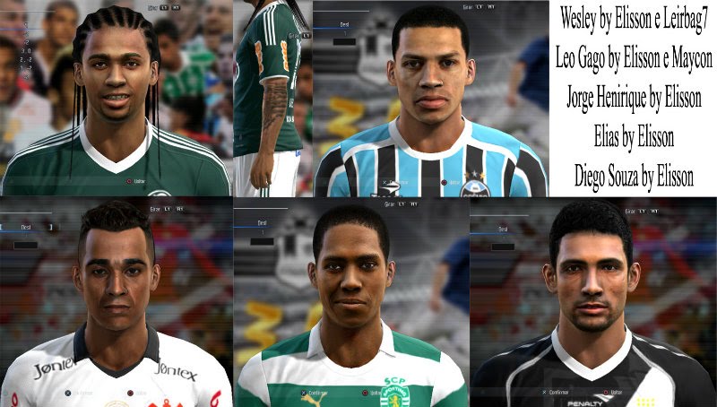 Wesley, L. Gago, Jorge H., Elias e D. Souza Faces - PES 2012