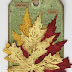 Autumnal tag with leaves