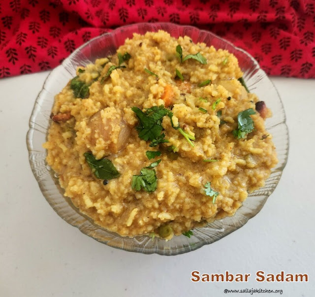 images of Tamilnadu Style Bisi Bele Bath / Sambar Sadam Recipe - Rice Recipes