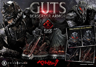 Berserk - Guts in Bersrk Armor Rage Edition y Unleash Edition Statues de Prime 1 Studio