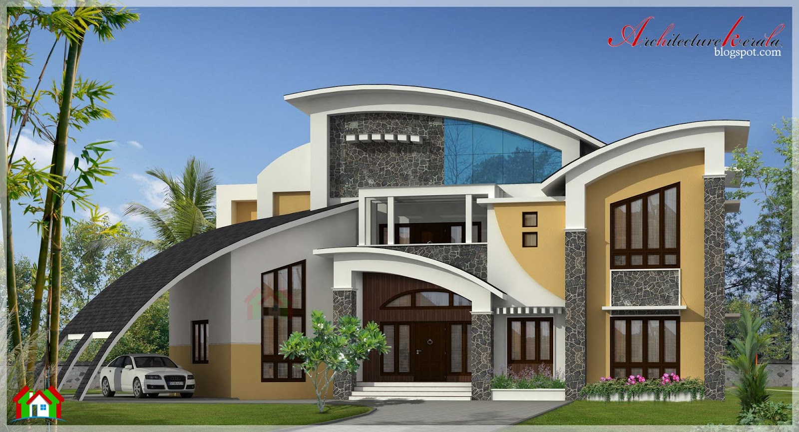 5800 SQUARE FEET CONTEMPORARY  STYLE HOUSE  ELEVATION  