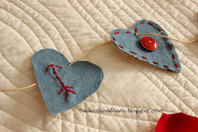 Eclectic Red Barn: Jean shirt Valentine hearts with arrows and buttons