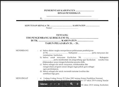 SK Pengesahan dan Notulen Pengembangan Kurikulum PAUD Tahun 2019