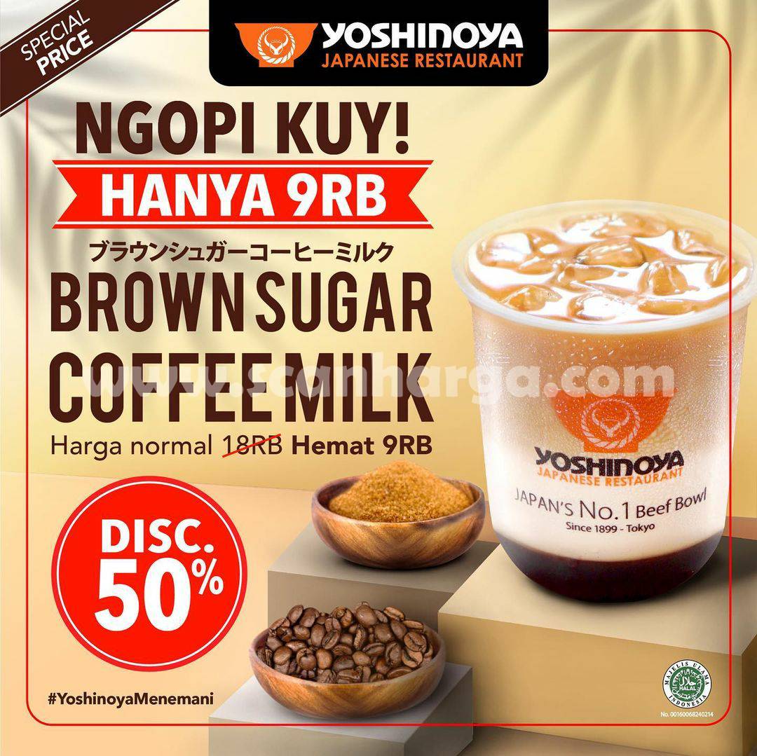 YOSHINOYA Promo NGOPI KUY! Beli Brown Sugar Coffee Milk harga cuma 90rb