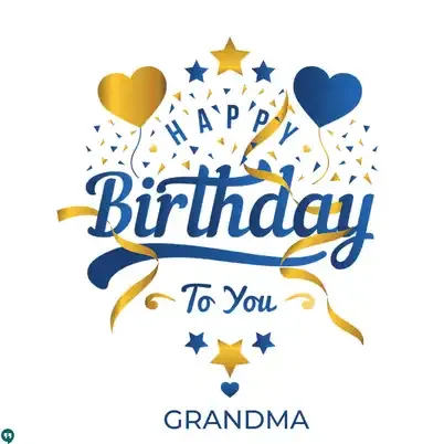happy birthday to you grandma images with heart stars confetti
