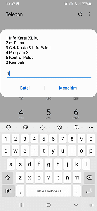 Langkah 3 Cek Nomor XL 4G Belum