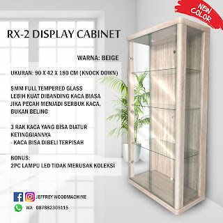 rak pajangan display cabinet rx rx-2 rx2 coklat krem cream