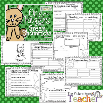 Green Shamrocks by Eve Bunting One Pager activities from The Picture Book Teacher.