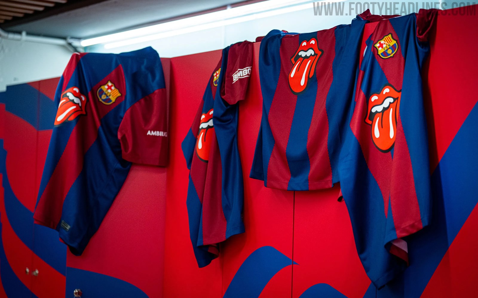 Camiseta del Barcelona con The Rolling Stones en el Clásico contra