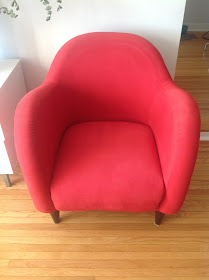 chair after one coat of dye