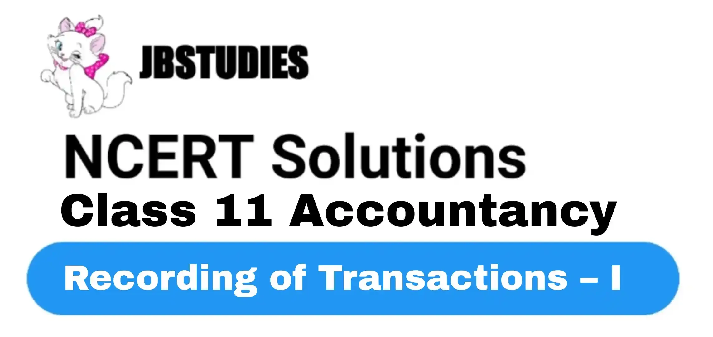 Solutions Class 11 Accountancy Chapter -3 (Recording of Transactions-I)