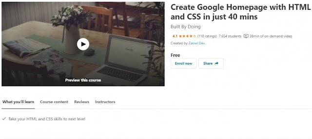 [100% Free] Create Google Homepage with HTML and CSS in just 40 mins