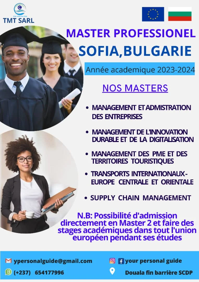 Ouverture des Admissions au Master Pro à SOFIA - BULGARIE