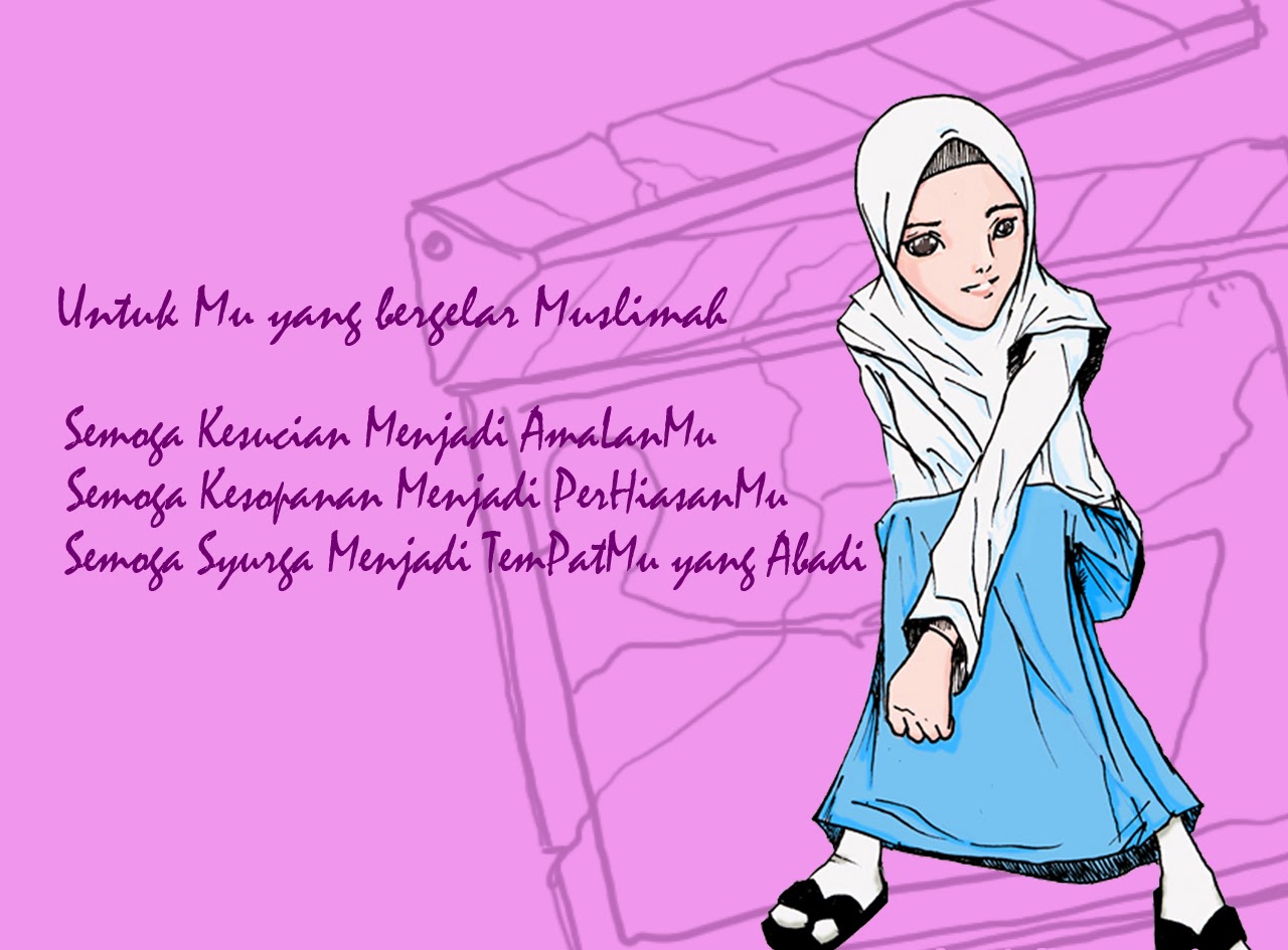 Gambar Kartun Muslimah Dengan Kata Kata Bijak Kolek Gambar