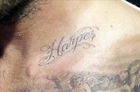 Inking Your Kids Names David Beckham adds Harper Tattoo to his collection