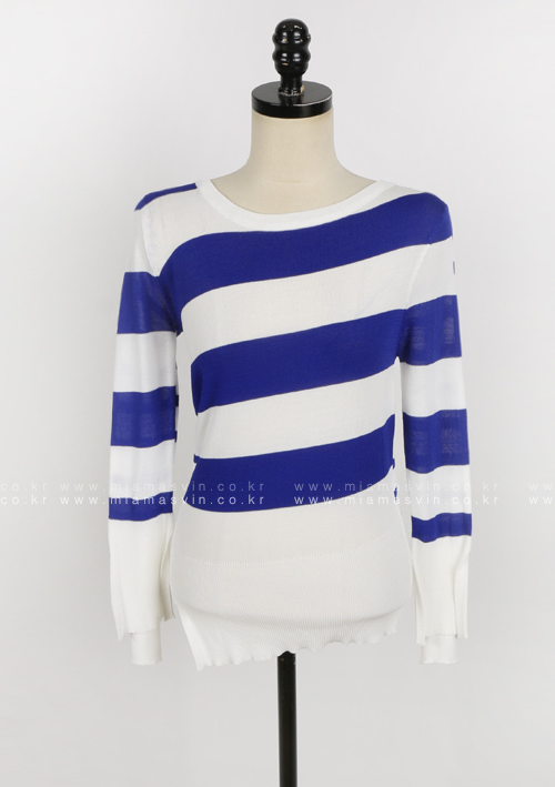  Striped Patterned Slim Fit Knit Top