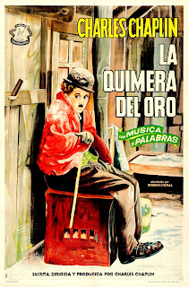 LA QUIMERA DEL ORO. Argentina, reposición 1940s: 75 x 110 cms. Arte; Aler. LA QUIMERA DEL ORO. The Gold Rush. 1925. Estados Unidos. Dirección: Charles Chaplin. Reparto: Charles Chaplin, Mack Swain, Georgia Hale, Tom Murray, Malcom Waite, Henry Bergman, Betty Morrisey.