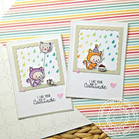 Sunny Studio Stamps: Rain Showers Francy Frames Purrfect Birthday Card by Franci Vignoli