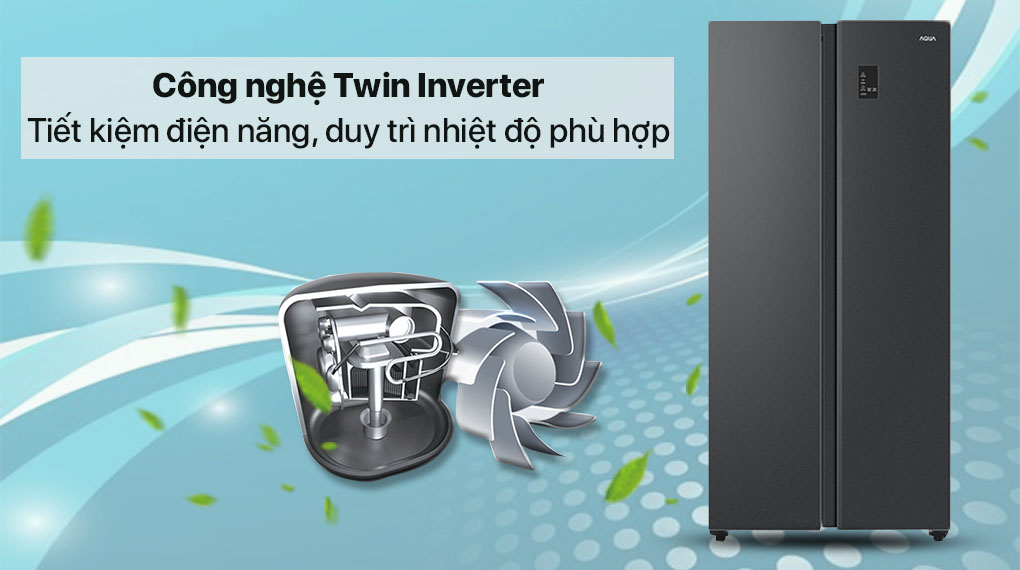 Tủ lạnh Aqua Inverter 480 lít AQR-S480XA(BL)