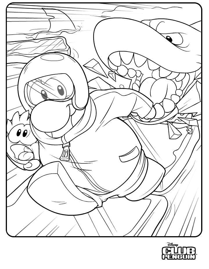 Desenhos do Club Penguin para Colorir e Imprimir