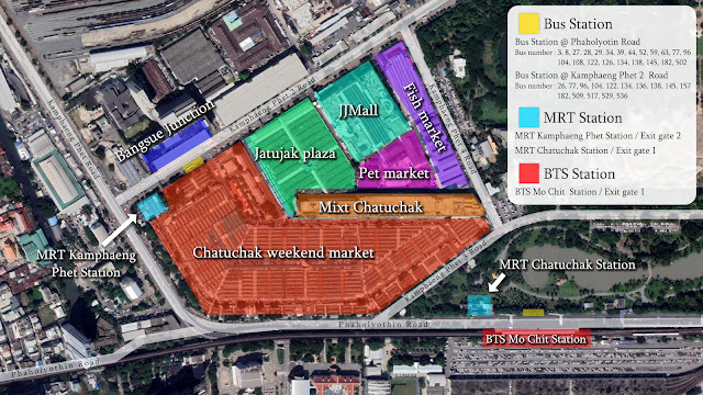 Chatuchak market and nearby areas maps