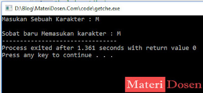 contoh program menggunakan fungsi getche