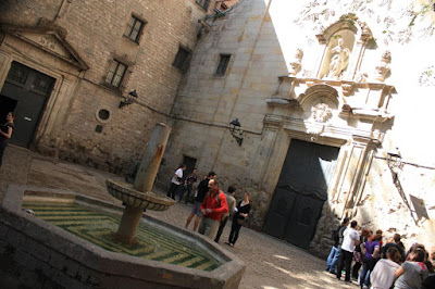 Sant Felip Neri square inside the Barcelona Gothic Quarter