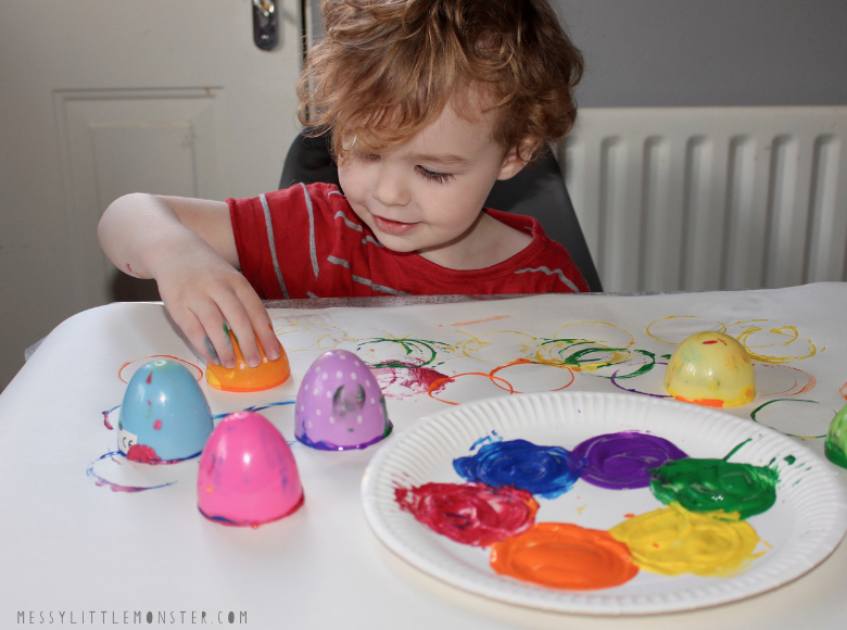 plastic egg painting idea for toddlers