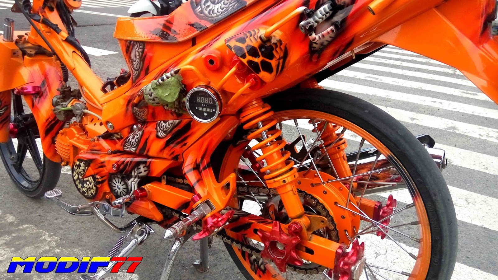 Modifikasi Jupiter Z Xtreme Orange Gothic SRBY MODIF 77