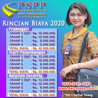 Update Biaya Sekolah Pramugari 2020 PSPP Penerbangan