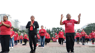 Edy-Bobby Ikut Senam SICITA PDIP Sumut di Medan