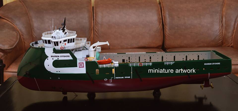harga miniatur kapal psv platform supply vessels bourbon offshore supply ship murah