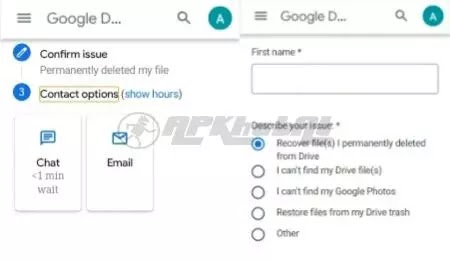 form contact option