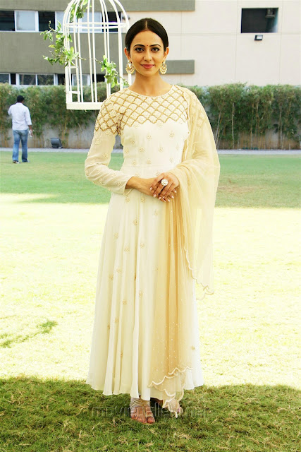 Rakul Preet Singh Pic In Cream Colour Long Dress