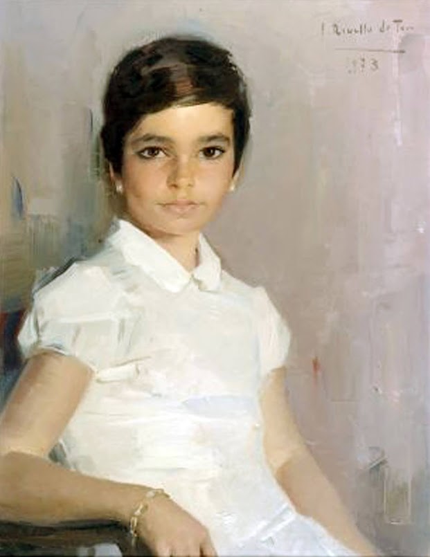 Retrato de niña, 1973, Félix Revello de Toro, Revello de Toro, Pintores Malagueños, Retratos de Revello de Toro, Pintor español, Pintores de Málaga, Pintor Revello de Toro