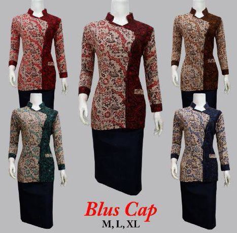 25 Contoh Model Baju Batik Kombinasi 2 Motif 2019