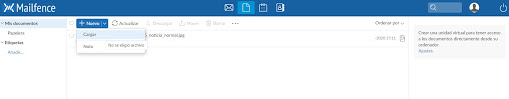 Cargar Archivo en el servicio de cuenta de correo