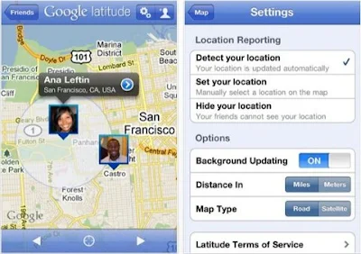 Google Latitude za iPhone, iPod Touch, iPad