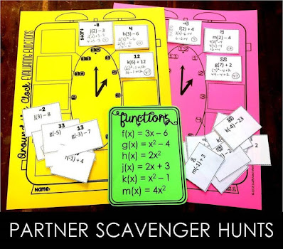 partner scavenger hunt math activities